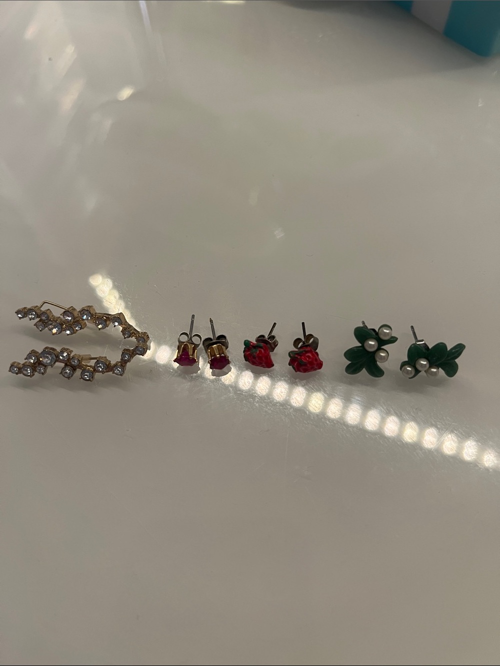 Lot of 4 Earring Sets - Green, Gold, Pink